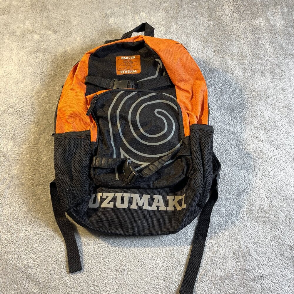 Naruto Shippuden Collection VTG 2002 Skate Straps Backpack Uzumaki Anime EUC Y2K